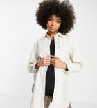 Topshop Maternity Faux Leather Shirt In White