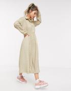 Asos Design Long Sleeve Smock Shirt Dress In Ditsy Print-multi