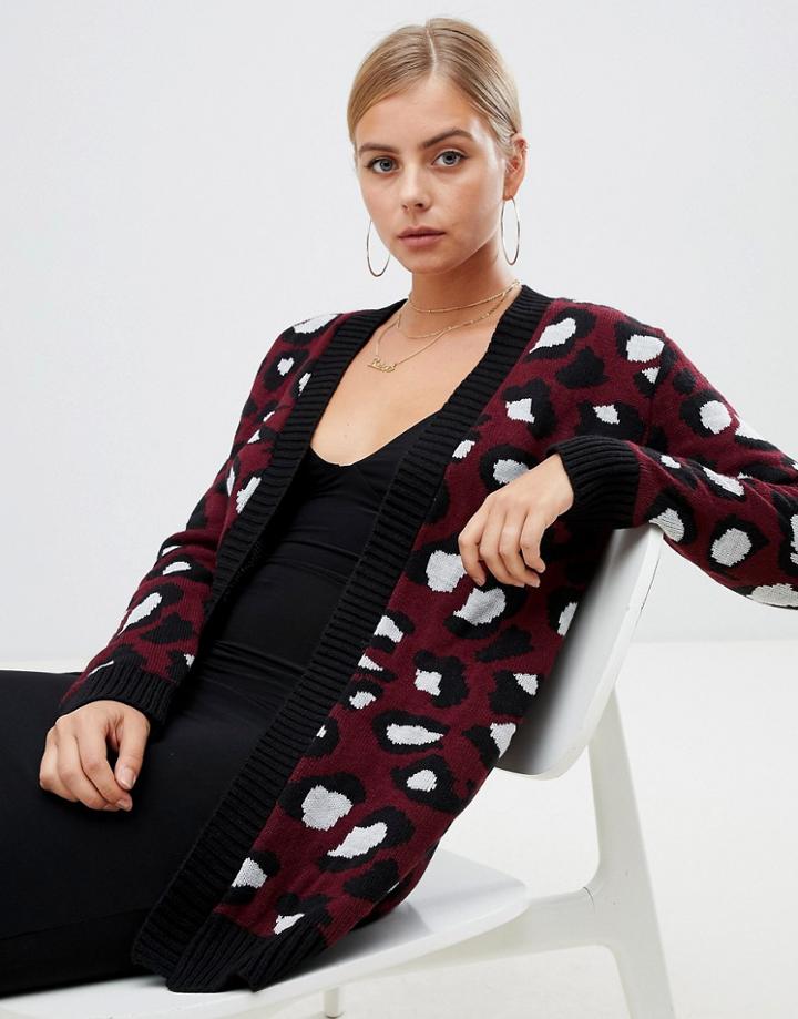 Boohoo Cardigan In Leopard Print - Multi