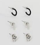 Designb Geometric Stud & Hoop Earrings In 3 Pack Exclusive To Asos - Multi