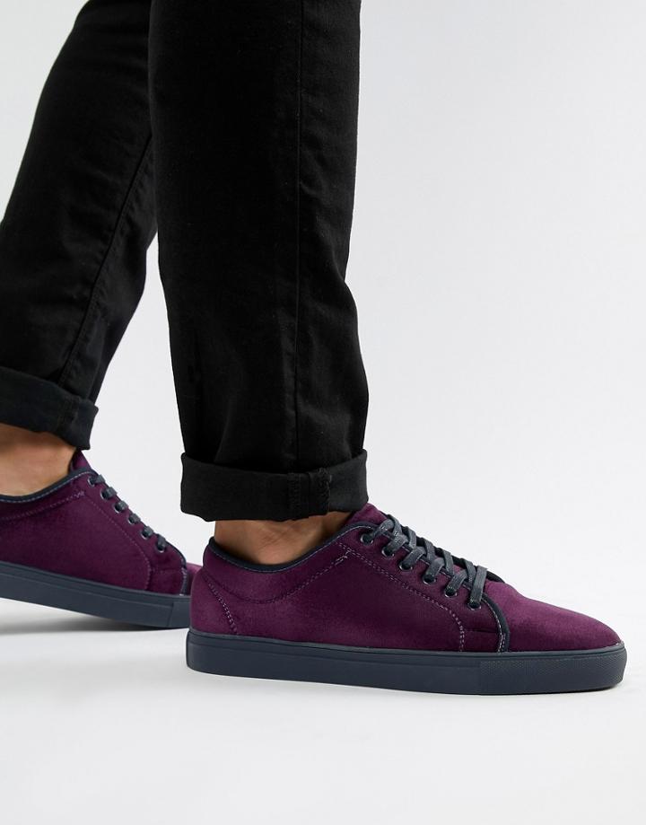Truffle Collection Velvet Sneaker In Purple