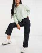 Monki Zami Organic Cotton High Waist Straight Leg Jeans In Washed Black