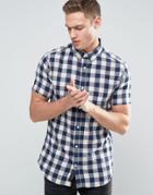 Produkt Short Sleeve Check Shirt - Navy