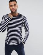 Kronstadt Long Sleeve Striped T-shirt - Navy