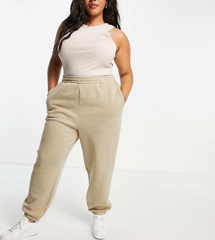 Asos Design Curve Ultimate Sweatpants In Neutral