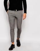 Asos Super Skinny Fit Smart Cropped Pants - Gray