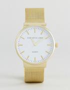 Christin Lars Gold Watch With Round Dial With White Dial - Gold