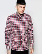 Fred Perry Shirt With Herringbone Gingham Check In Slim Fit - Red