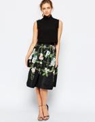 Ted Baker Secret Trellis Midi Full Skirt - Black