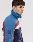 Pretty Green Reversible Quilted Zip Through Jacket In Blue - Blue