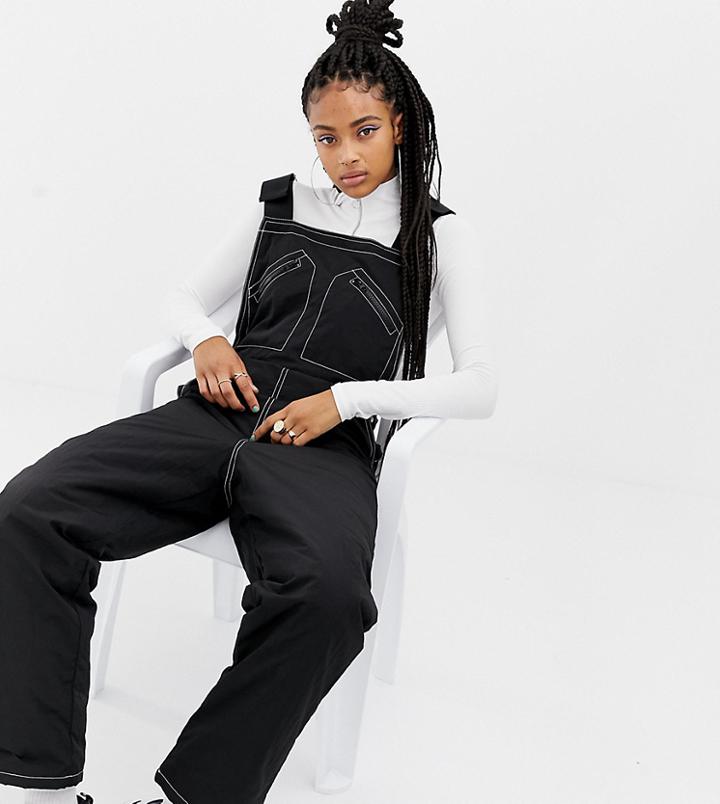 Collusion Nylon Tech Zip Pocket Overalls - Black