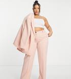 Asos Design Curve Mix & Match Slim Straight Suit Pants In Blush-pink