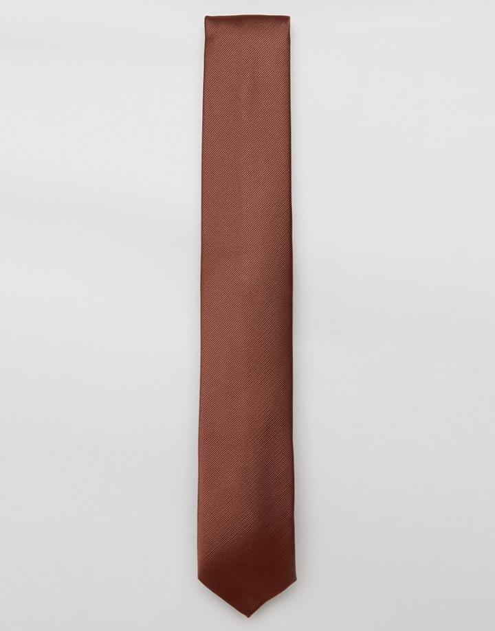 Asos Tie In Rust - Tan