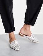 Asos Design Mumford Woven Flat Mules In White