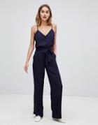 Gestuz Cete Lace Belted Wide Leg Pants - Navy