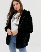 New Look Faux Fur Bomber In Black