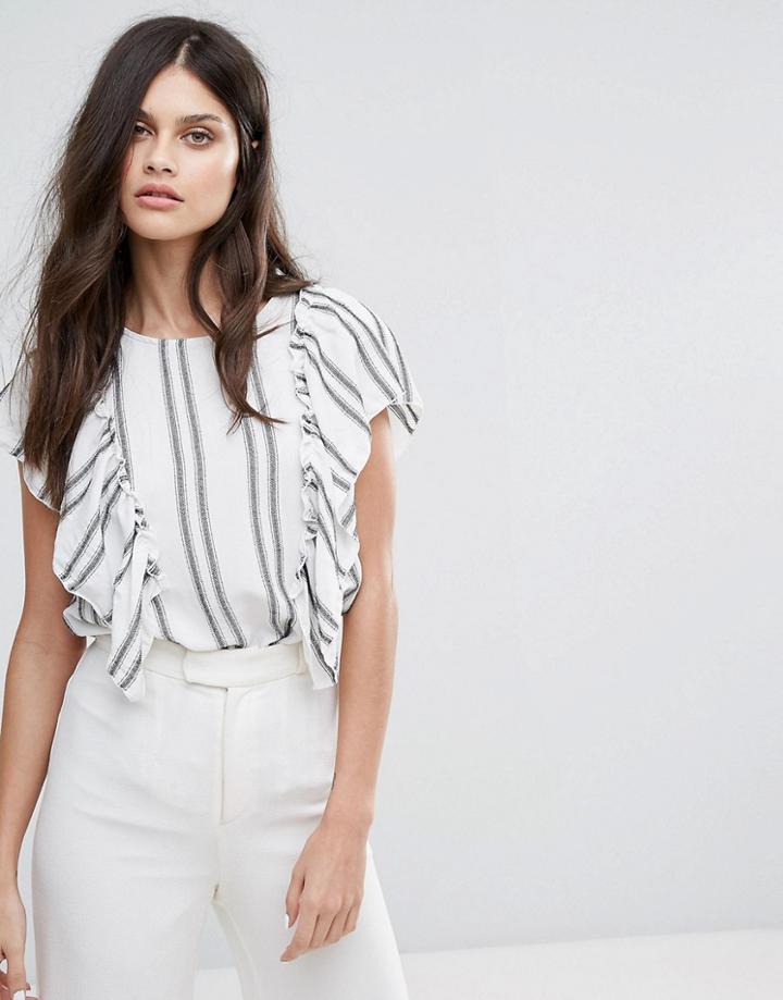 Y.a.s Stripe Frill Top - Multi