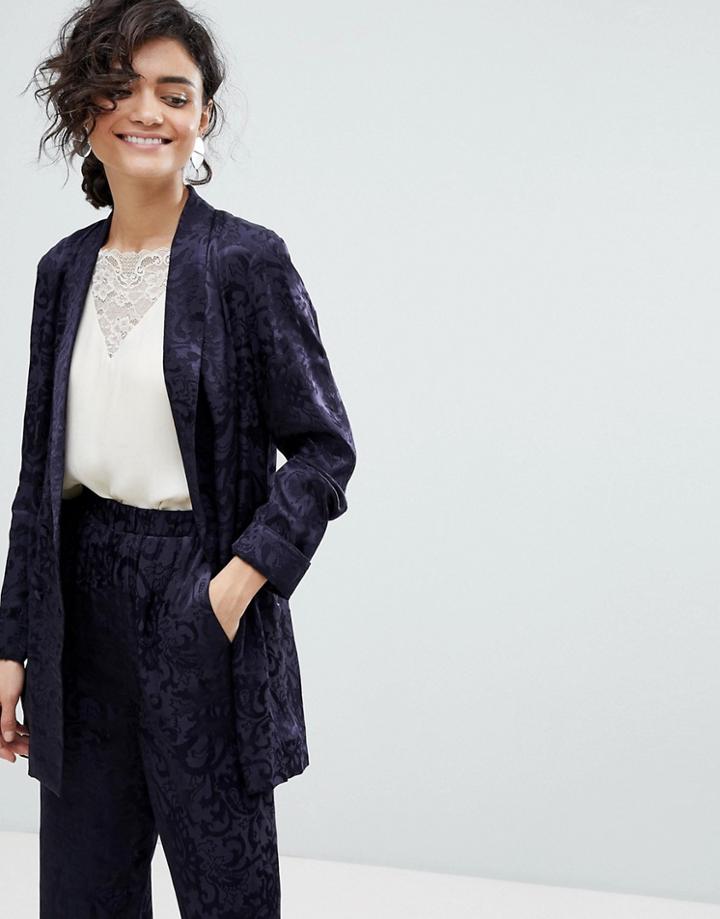 Asos Soft Jacquard Blazer - Navy