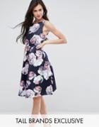 Y.a.s Studio Tall Liana Full Pleated Prom Midi Dress In Floral Print - Multi