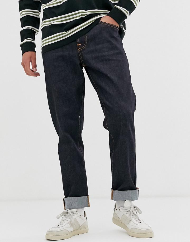 Nudie Jeans Co Steady Eddie Ii Regular Tapered Fit Jeans In Dry True Wash-navy