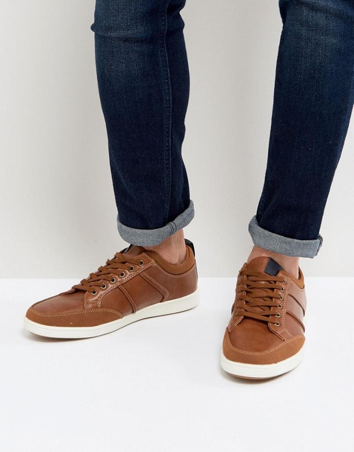 New Look Lace Up Sneakers In Tan - Tan