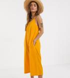Asos Design Petite Linen Cami Jumper In Orange-multi