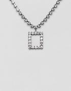 Asos Design Statement Necklace With Rectangle Pendant In Crystal - Clear