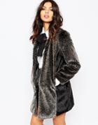 Unreal Fur Milky Way Coat - Gray And Black