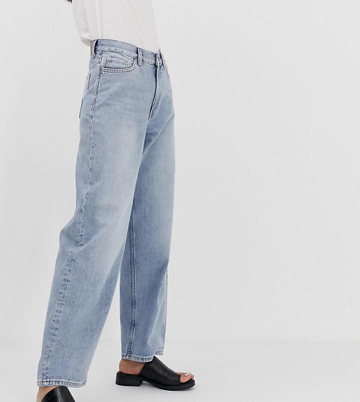 Weekday Oversized Low Rise Wide Leg Jeans In Light Blue