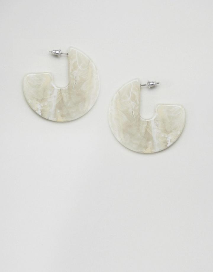 Asos Half Hoop Resin Earrings - Gray