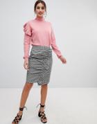 Na-kd - Side Frill Pencil Skirt - Black
