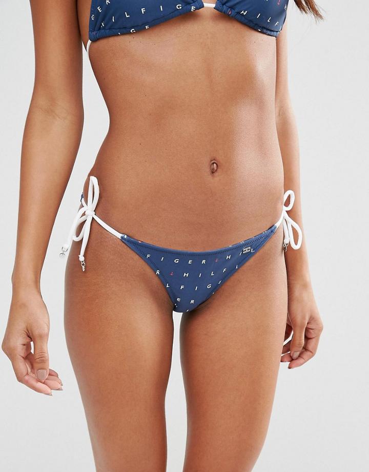 Tommy Hillfiger Clio Triangle Printed Bikini Bottom - Night Sky