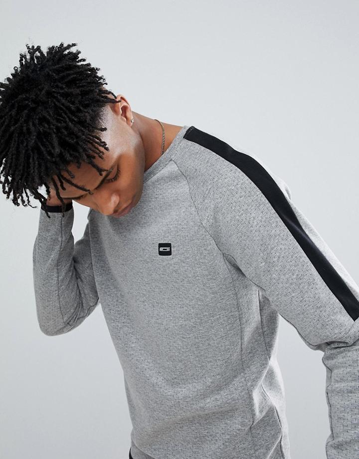 Jack & Jones Core Sweatshirt With Cut And Sew Panels - Gray