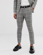 Lockstock Slim Suit Pants In Gray Check - Gray