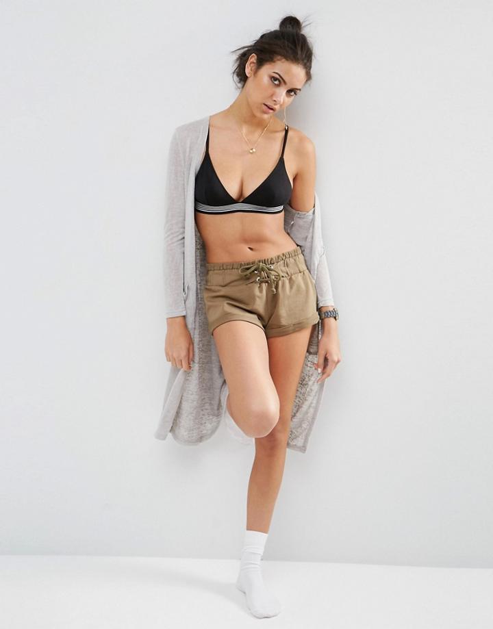 Asos Lounge Deep Waistband Short - Khaki