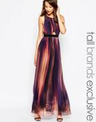 Little Mistress Tall Printed Maxi Dress With Keyhole Back - Multi