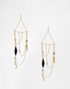 Orelia Statement Draped Chain Earrings - Gold