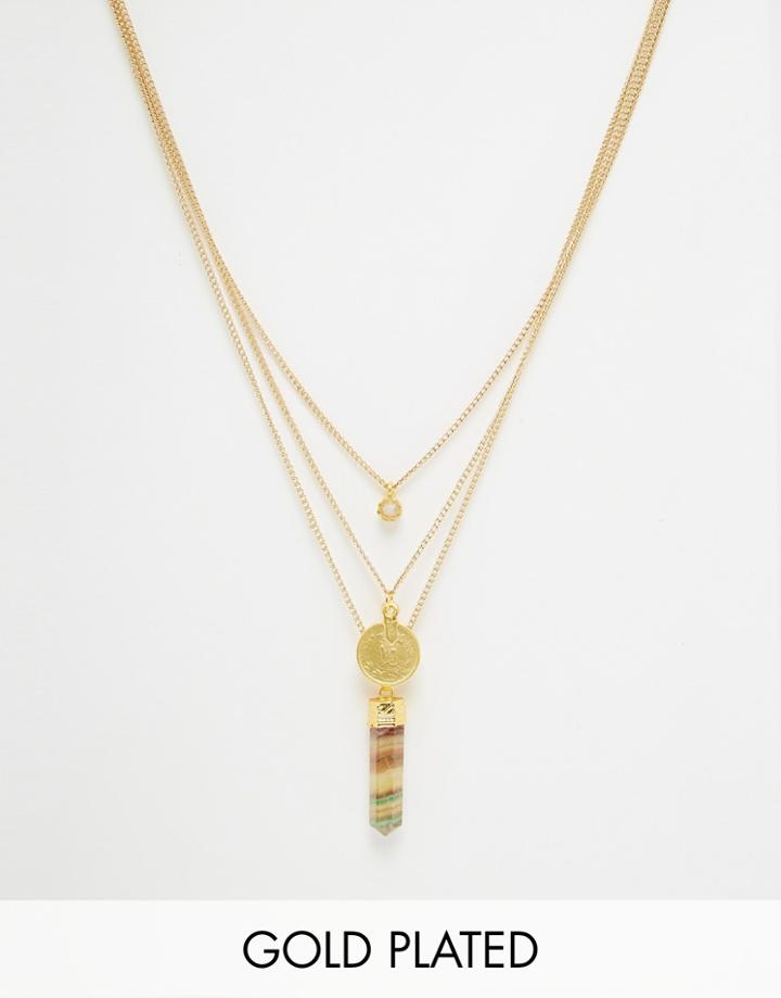 Rock N Rose Elissa Layered Crystal Necklace - Gold