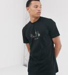 Asos Design Tall T-shirt With City Skyline Drawing-black