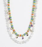 Reclaimed Vintage Inspired Pearl And Beaded Necklace 2 Pack-multi