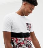 Another Influence Tall Contrast Panel Camo T-shirt - White
