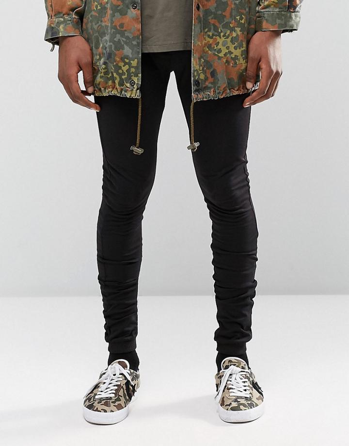 Asos Extreme Super Skinny Joggers In Lightweight Jersey - Black