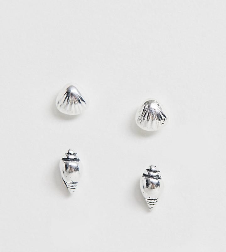 Kingsley Ryan Sterling Silver Shell Stud Earrings - 2 Pack