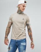 Brave Soul T-shirt With Embriodered Evil Eye Logo - Stone