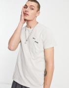 Religion Split Pocket T-shirt In Ivory-neutral
