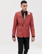 Twisted Tailor Linen Blazer In Rust-brown