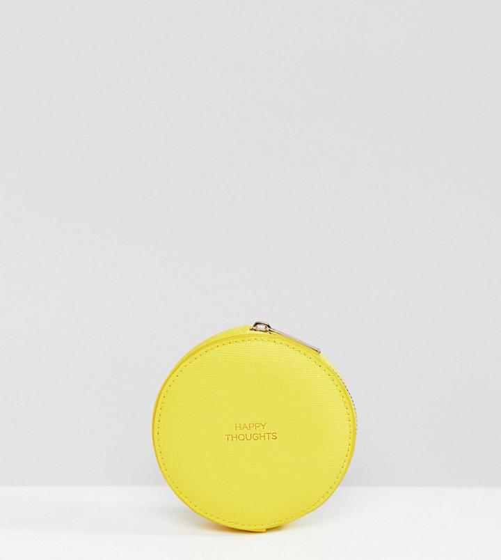 Estella Bartlett Yellow 'happy Thoughts' Circle Coin Purse - Yellow