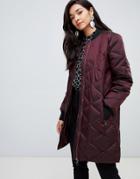 Y.a.s Quilted Long Padded Jacket - Red