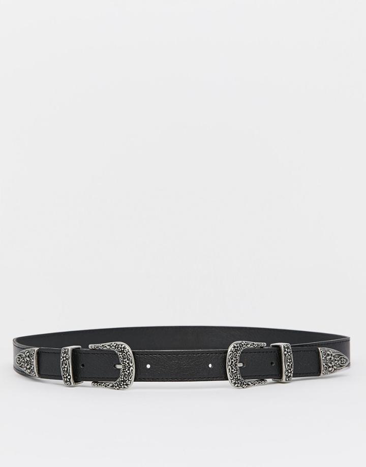Pieces Western Belt With Silver Hardware