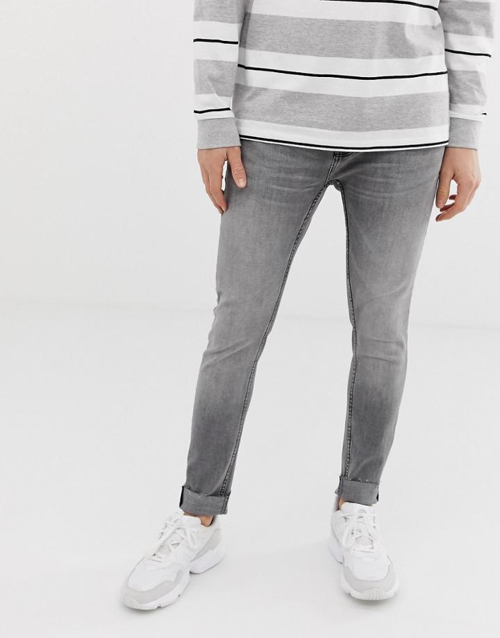 Bershka Join Life Super Skinny Jeans In Gray - Gray